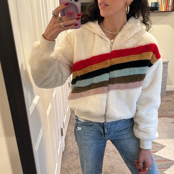 Vintage fuzzy rainbow jacket - Picture 4 of 5